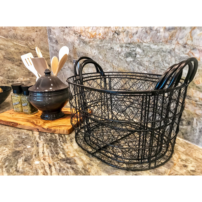 Gracie Oaks Round 3 Piece Metal Basket Set & Reviews Wayfair